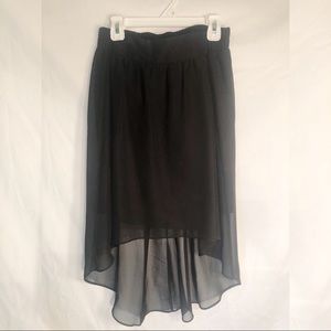 Black high low skirt